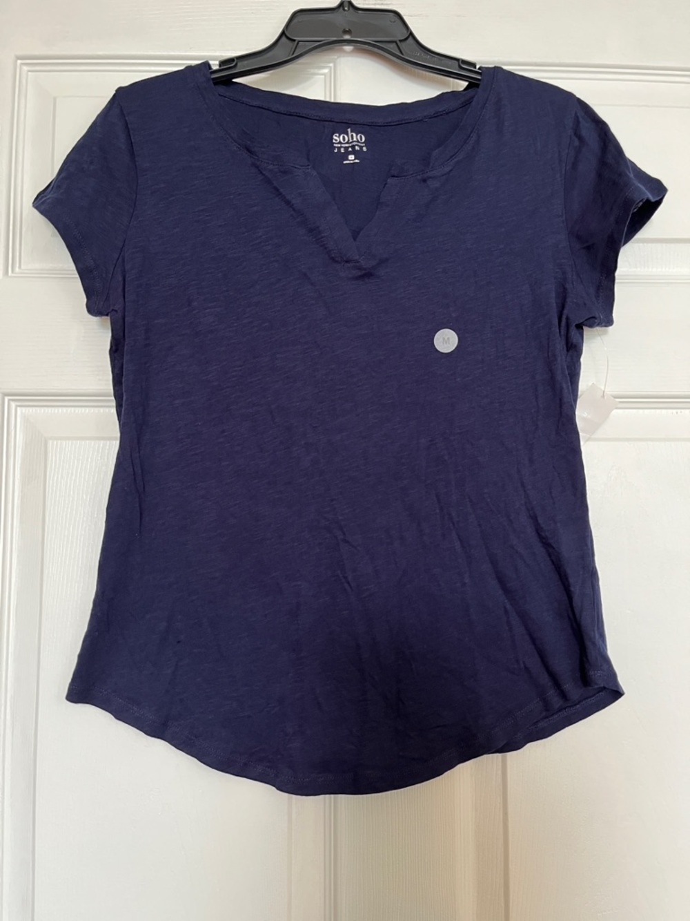 NY&C Soho Dark Blue Notch Neck Tee - Women’s M Cotton Soft Lightweight Top – NWT